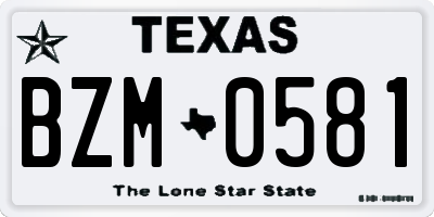 TX license plate BZM0581