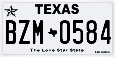 TX license plate BZM0584