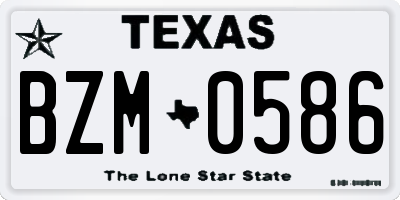 TX license plate BZM0586