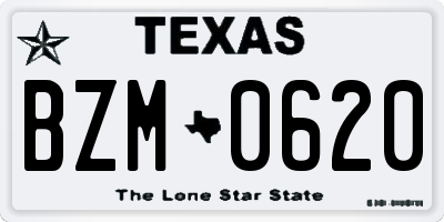 TX license plate BZM0620
