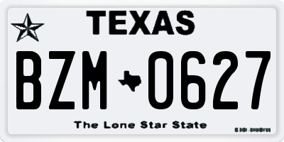 TX license plate BZM0627