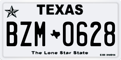 TX license plate BZM0628