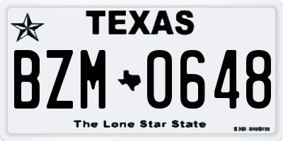 TX license plate BZM0648