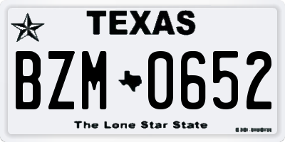 TX license plate BZM0652
