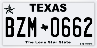 TX license plate BZM0662
