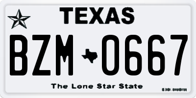 TX license plate BZM0667