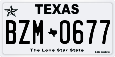 TX license plate BZM0677