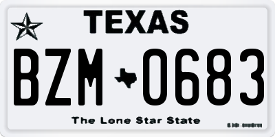TX license plate BZM0683