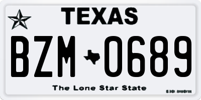 TX license plate BZM0689