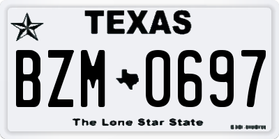 TX license plate BZM0697