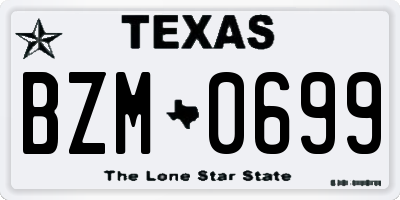 TX license plate BZM0699
