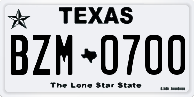 TX license plate BZM0700