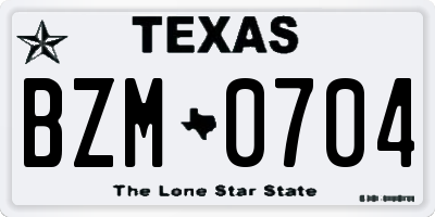 TX license plate BZM0704