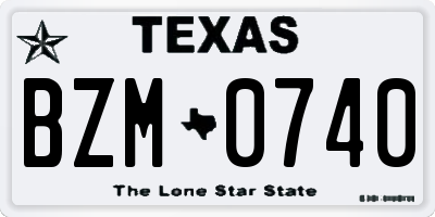 TX license plate BZM0740