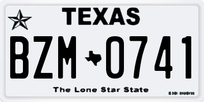 TX license plate BZM0741