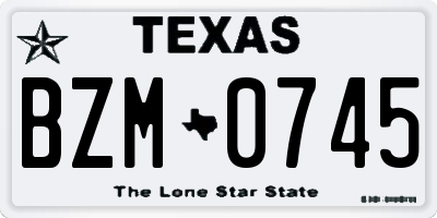 TX license plate BZM0745