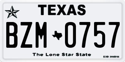 TX license plate BZM0757