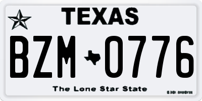 TX license plate BZM0776