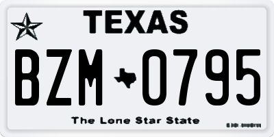 TX license plate BZM0795