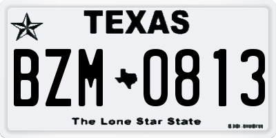 TX license plate BZM0813