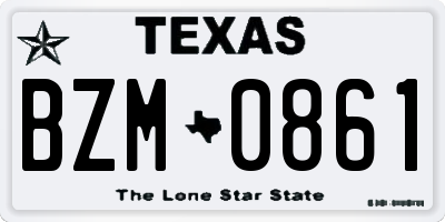 TX license plate BZM0861