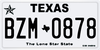 TX license plate BZM0878