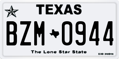 TX license plate BZM0944