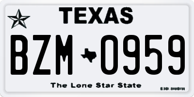 TX license plate BZM0959