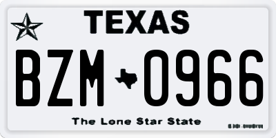 TX license plate BZM0966