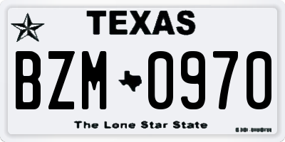 TX license plate BZM0970