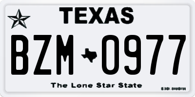 TX license plate BZM0977
