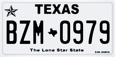 TX license plate BZM0979