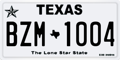 TX license plate BZM1004