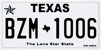 TX license plate BZM1006