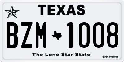 TX license plate BZM1008