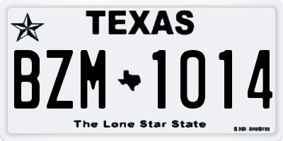 TX license plate BZM1014