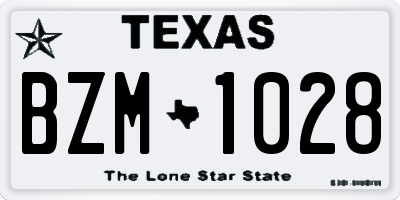 TX license plate BZM1028
