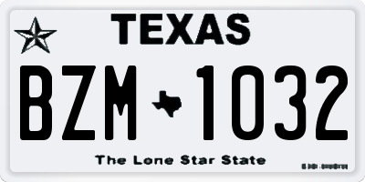 TX license plate BZM1032