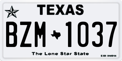 TX license plate BZM1037