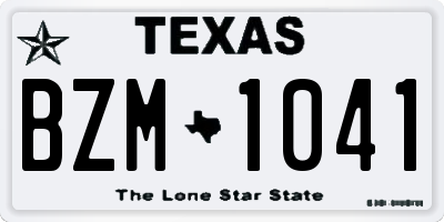 TX license plate BZM1041