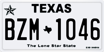 TX license plate BZM1046
