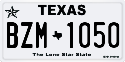 TX license plate BZM1050