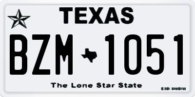 TX license plate BZM1051