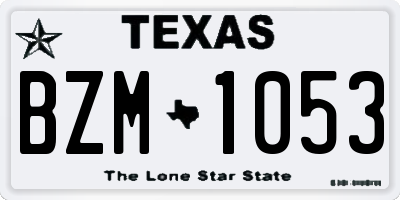 TX license plate BZM1053