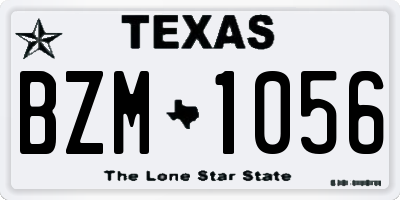 TX license plate BZM1056