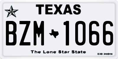 TX license plate BZM1066