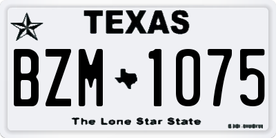 TX license plate BZM1075