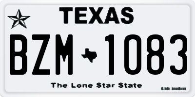 TX license plate BZM1083