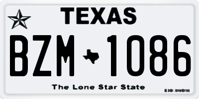 TX license plate BZM1086