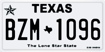 TX license plate BZM1096